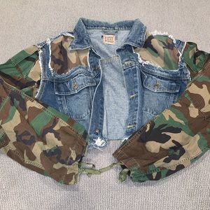 Furst of a Kind Vintage Jean Jacket with Camo